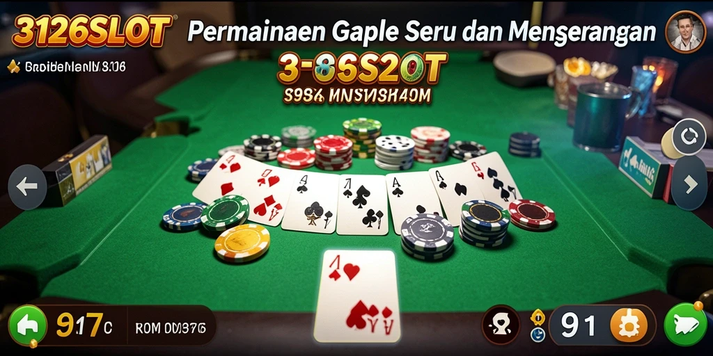 Tampilan gameplay seru dalam 3126SLOT dengan pemainan Gaple yang interaktif.