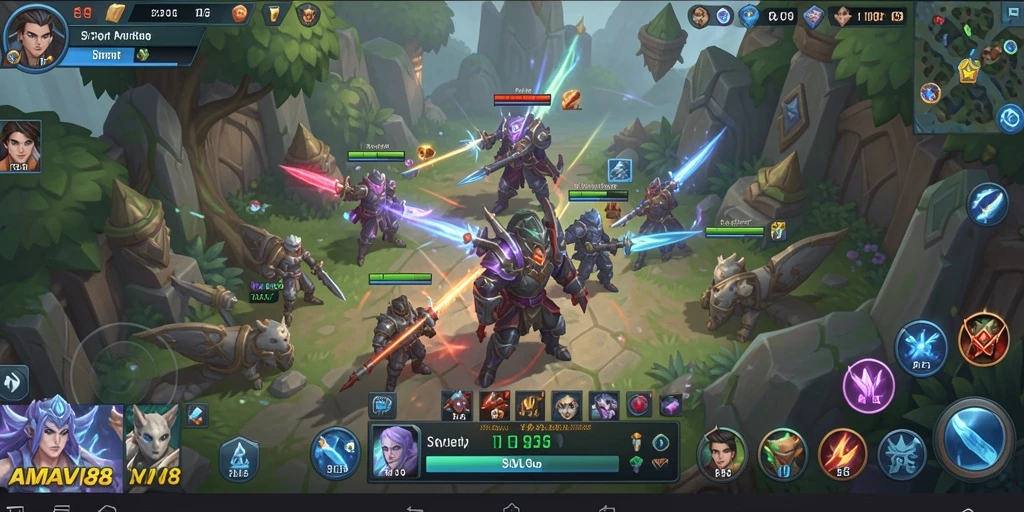 Screenshot utama menampilkan pengalaman gameplay SLG yang menarik di AMAVI88.