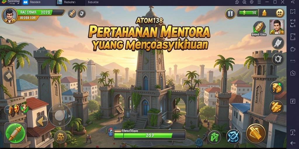 Tampilan gameplay menara pertahanan yang strategis dan mendebarkan.
