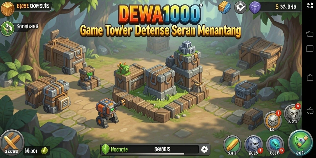 Tampilan gameplay seru dari DEWA1000 dengan aksi Tower Defense yang mendebarkan.