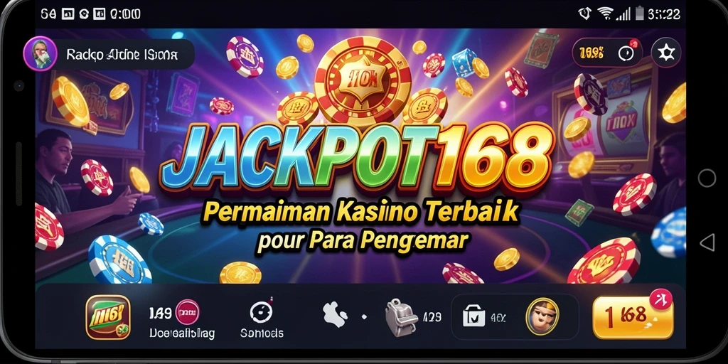 Screenshot JACKPOT168 menampilkan gameplay Kasino yang menegangkan dan menarik.