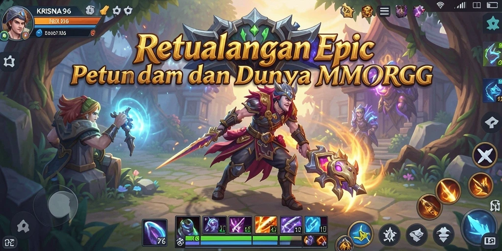 Tangkapan layar menunjukkan pertempuran epik dalam KRISNA96.