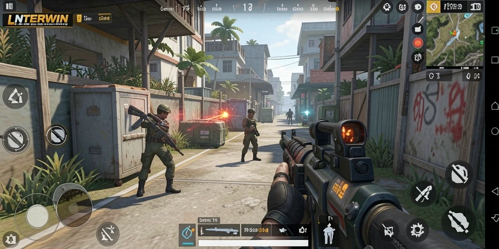 Tangkapan layar dari gameplay menegangkan LNTERWIN dengan aksi seru.