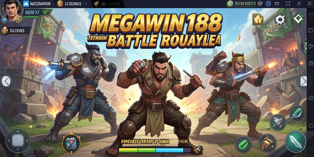 Gameplay seru MEGAWIN188 dengan pertarungan epik Battle Royale.