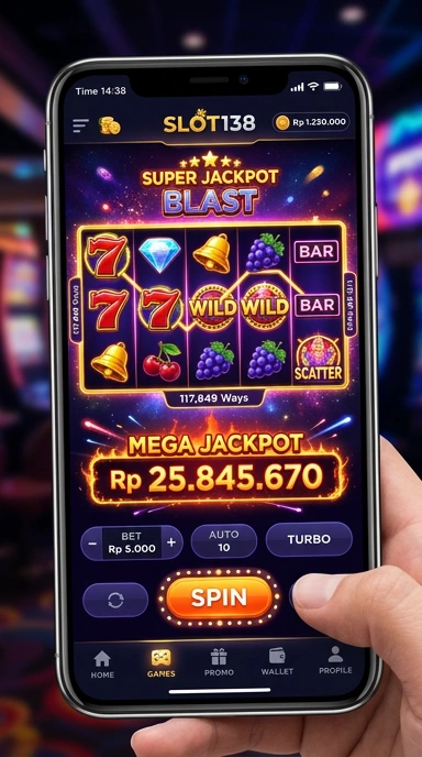 Tampilan antarmuka aplikasi slot138 yang menarik di layar ponsel.